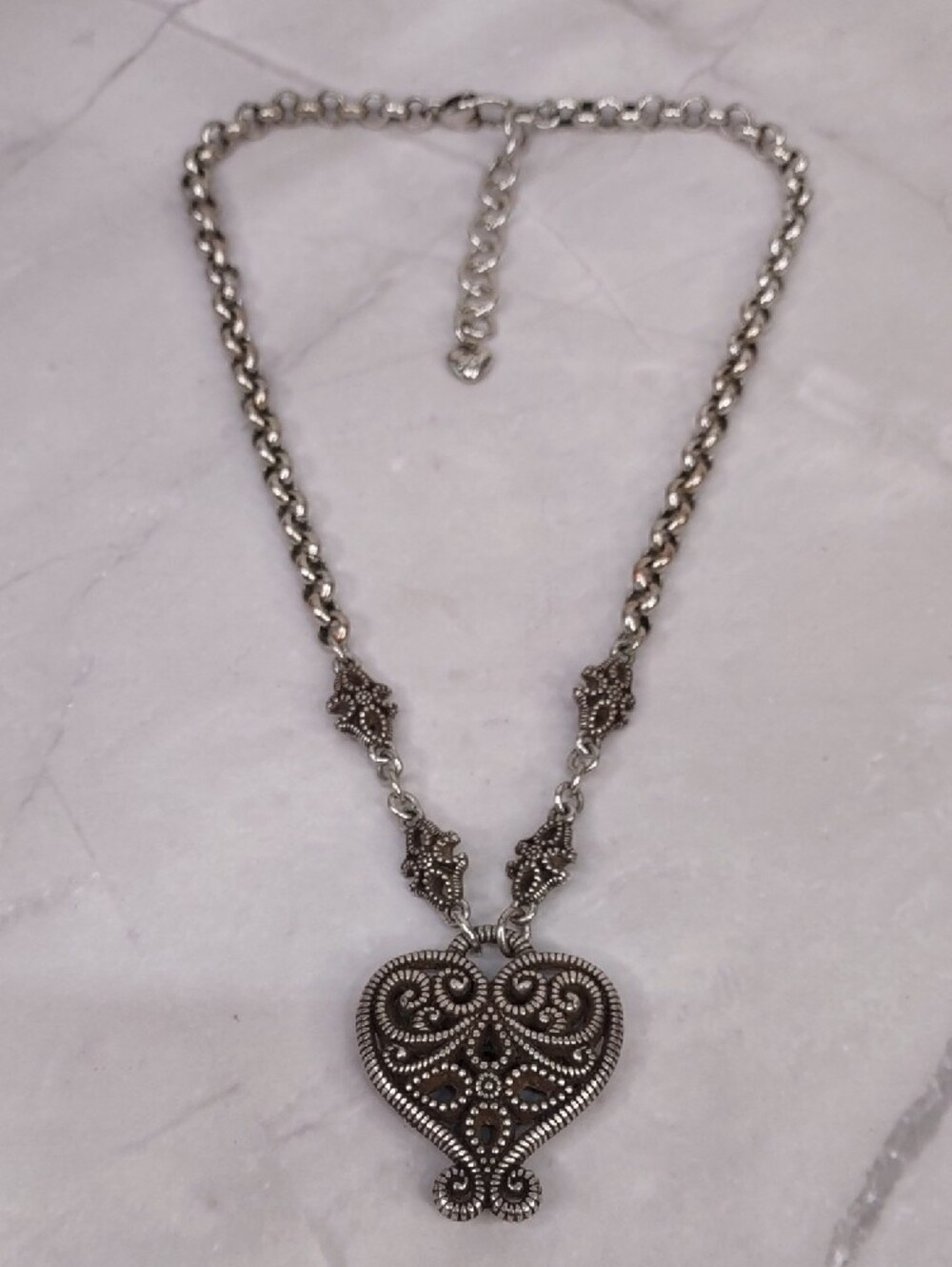Brighton "French Kiss" Filigree Heart Necklace - Picture 2 of 3